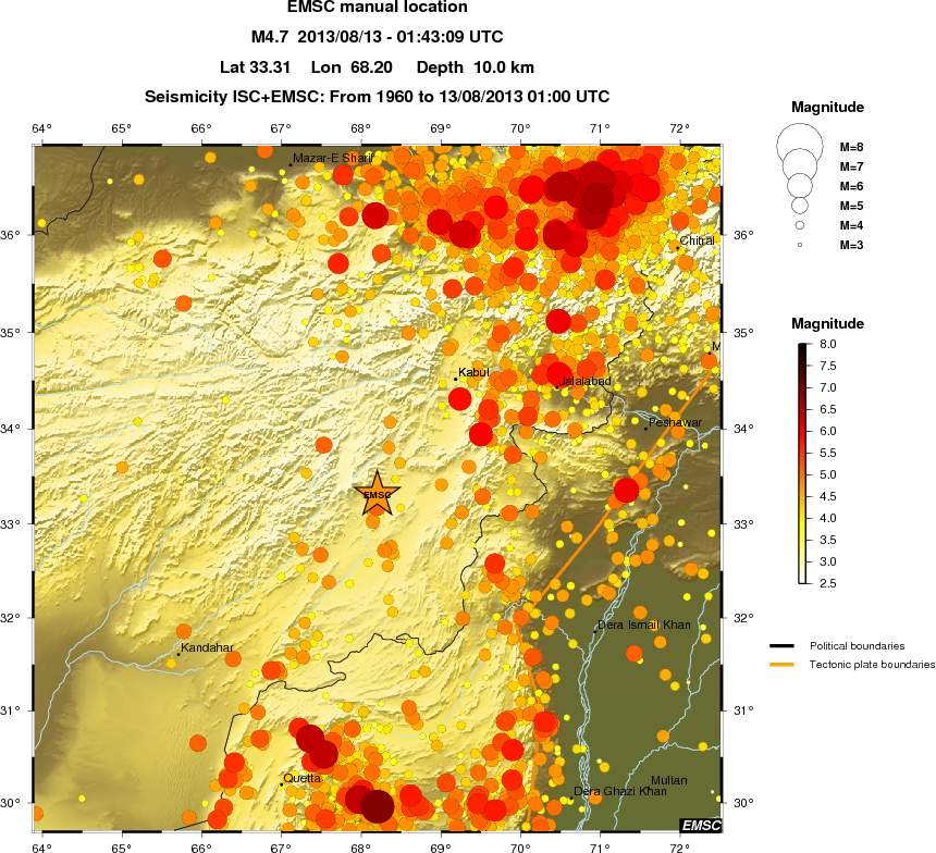 regional magnitude historical seismicity