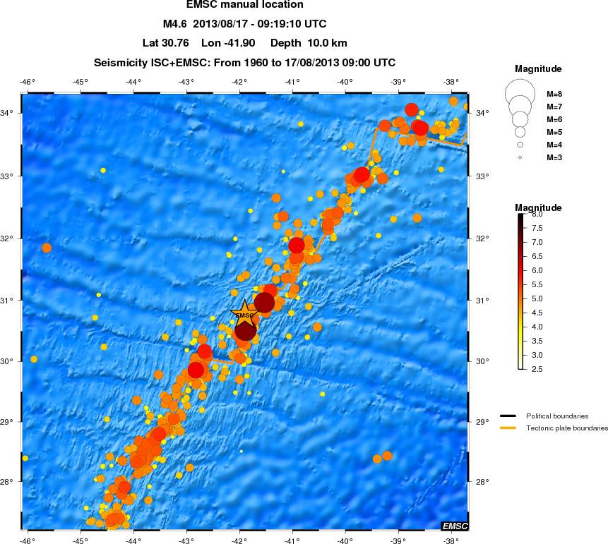 regional magnitude historical seismicity
