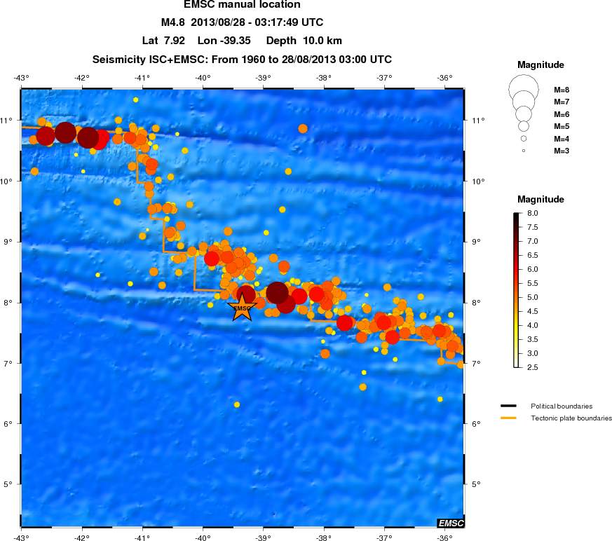 regional magnitude historical seismicity