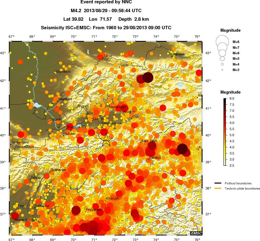 regional magnitude historical seismicity