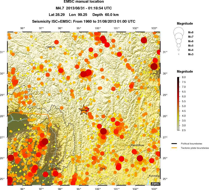 regional magnitude historical seismicity
