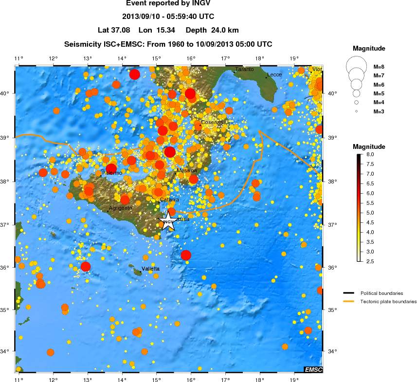 regional magnitude historical seismicity