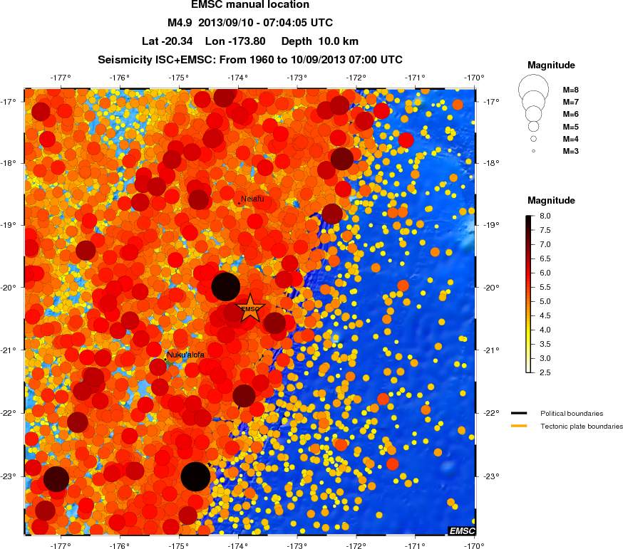 regional magnitude historical seismicity