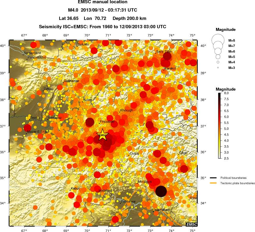 regional magnitude historical seismicity