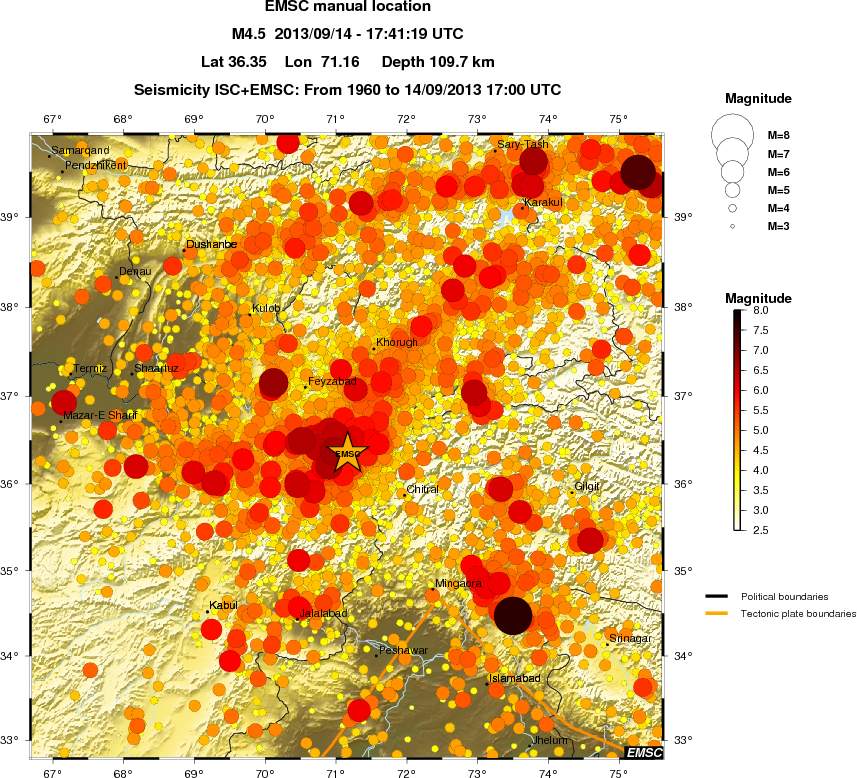regional magnitude historical seismicity