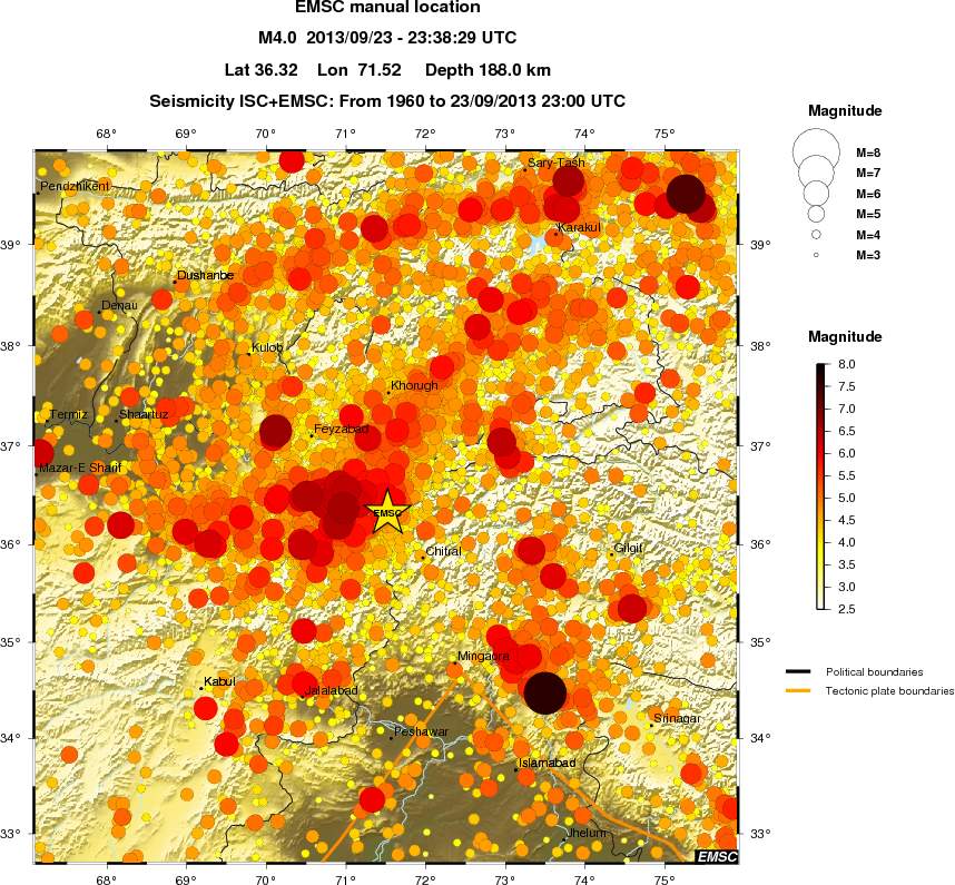 regional magnitude historical seismicity