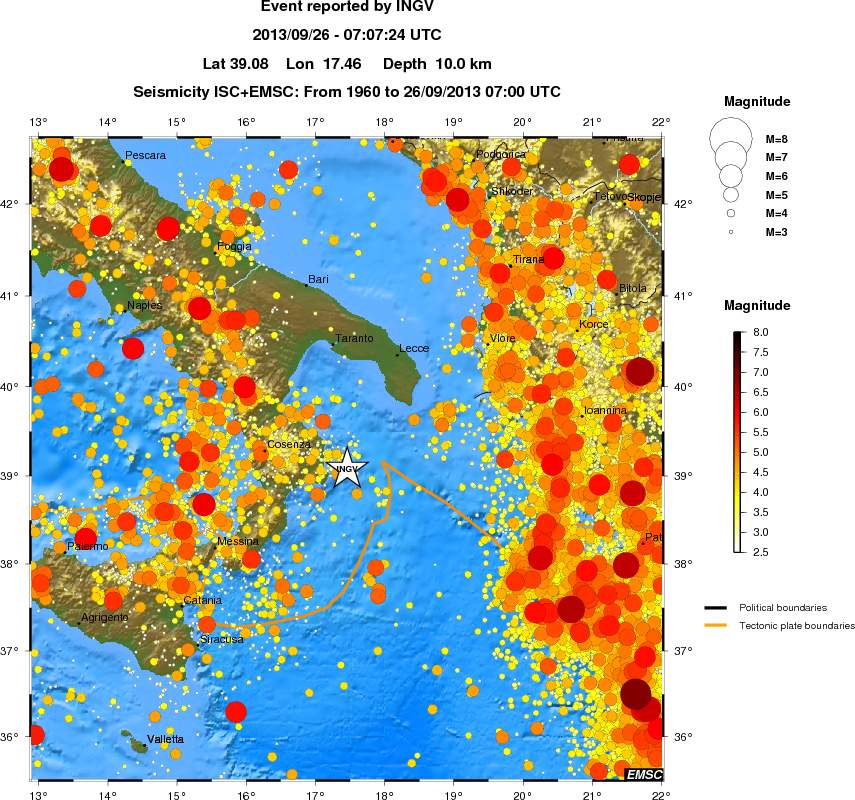 regional magnitude historical seismicity