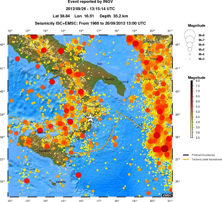regional magnitude historical seismicity