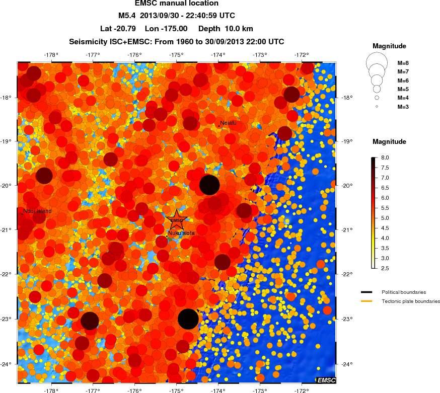 regional magnitude historical seismicity
