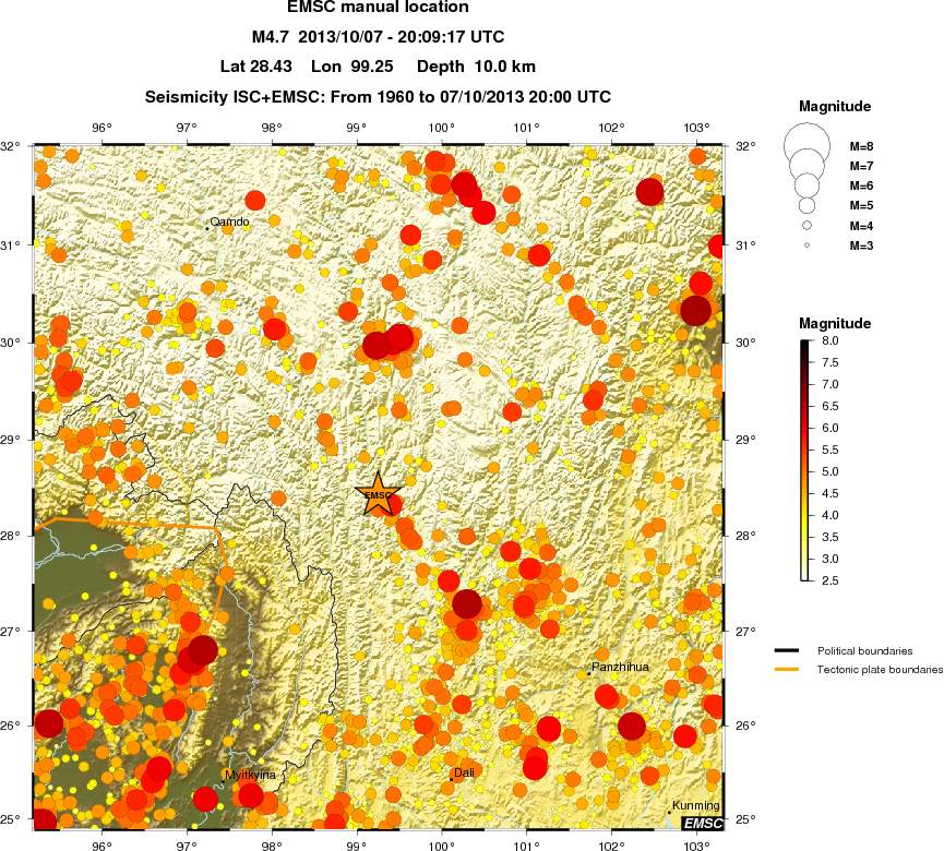 regional magnitude historical seismicity
