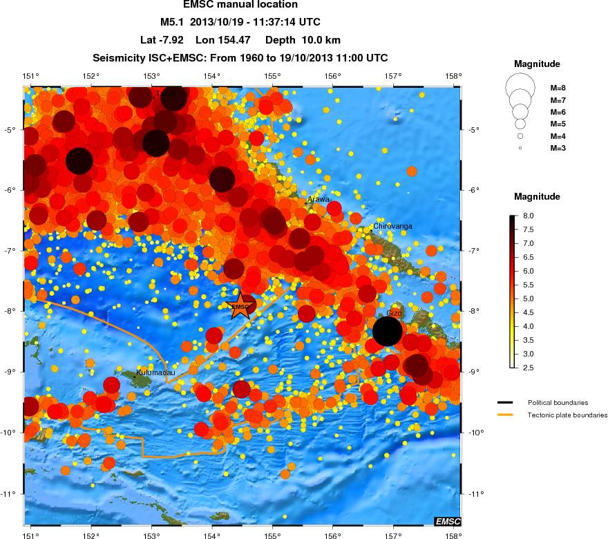 regional magnitude historical seismicity