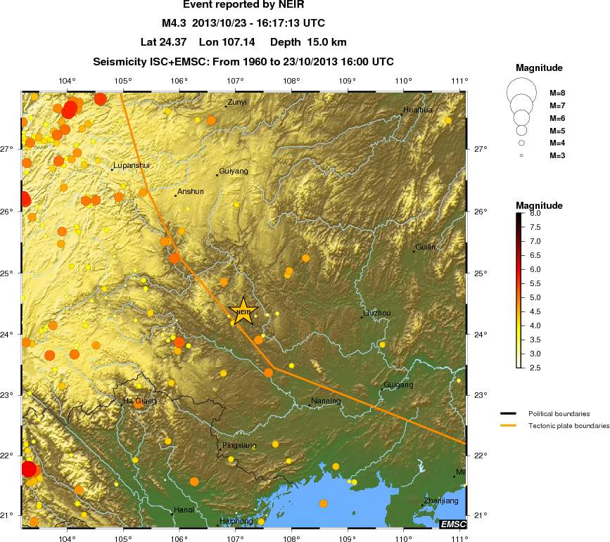 regional magnitude historical seismicity