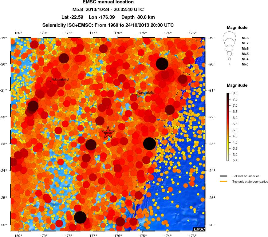 regional magnitude historical seismicity