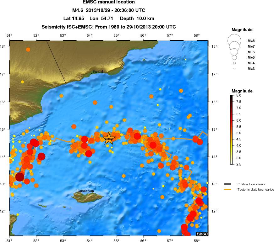 regional magnitude historical seismicity