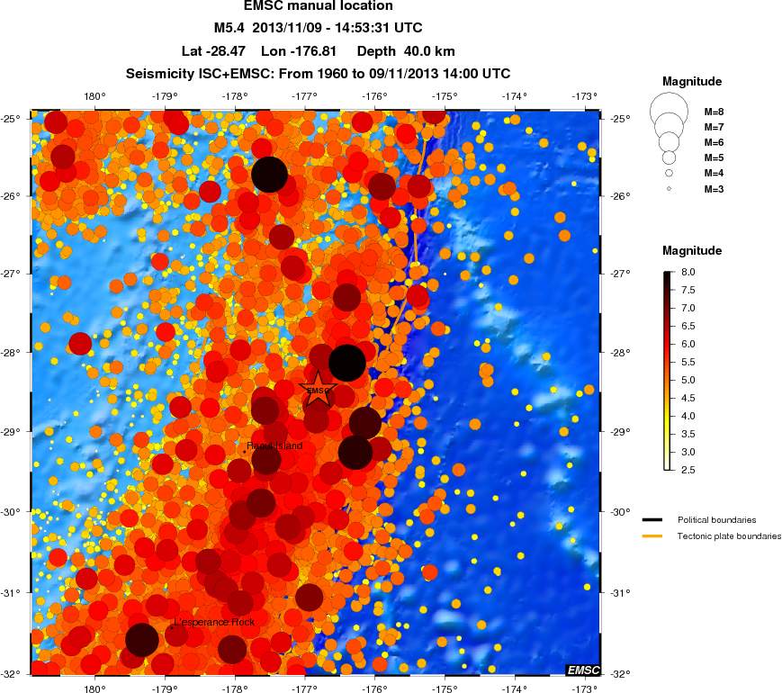 regional magnitude historical seismicity