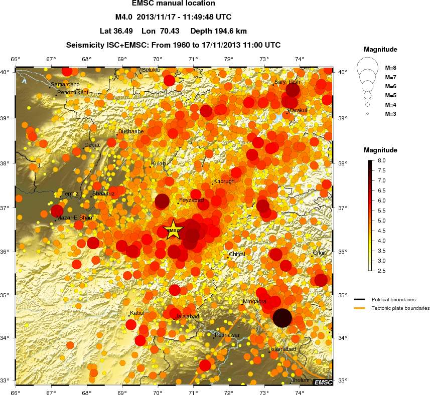 regional magnitude historical seismicity