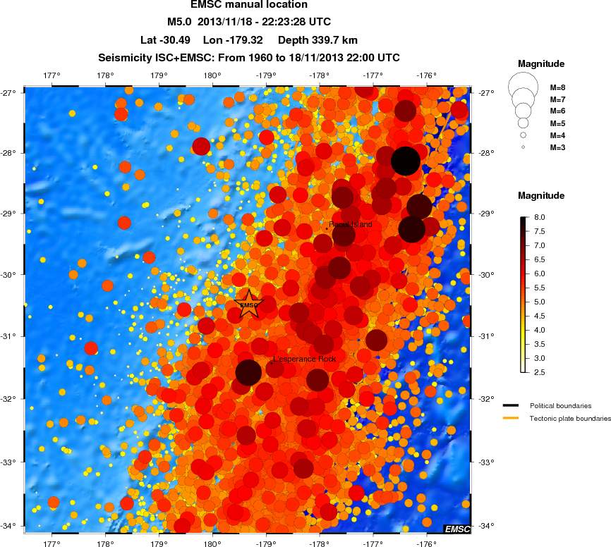 regional magnitude historical seismicity