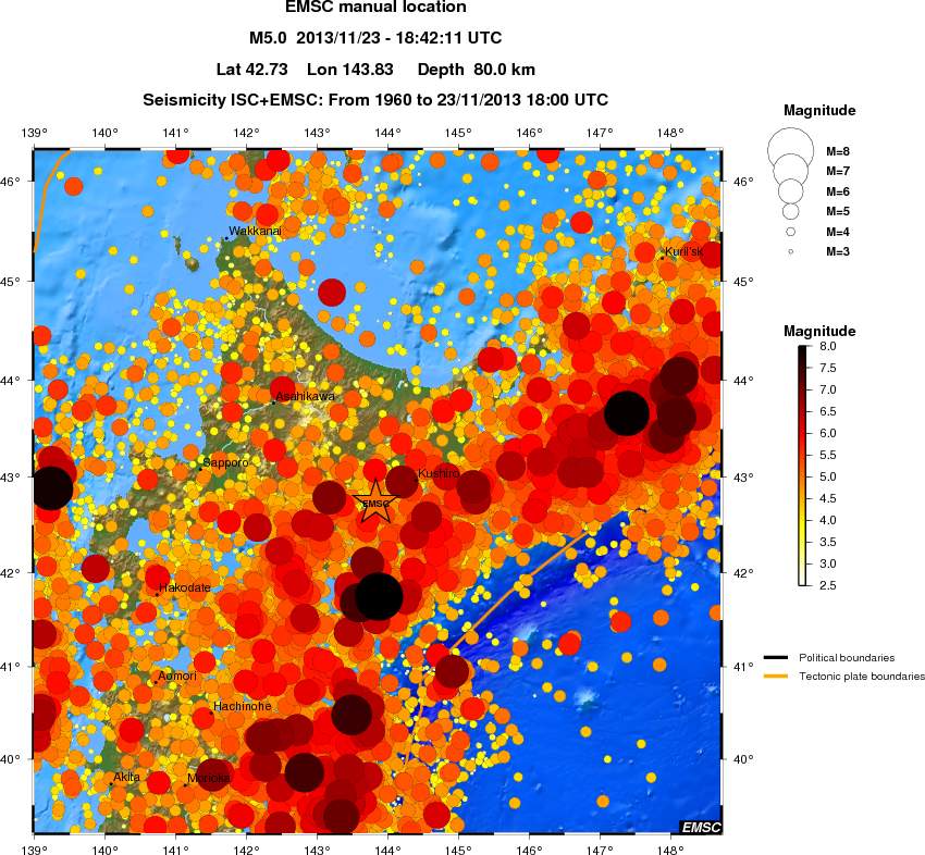 regional magnitude historical seismicity