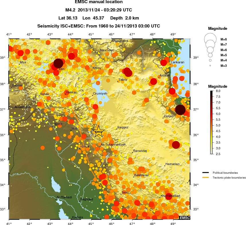 regional magnitude historical seismicity