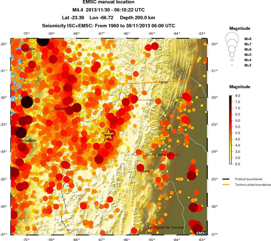 regional magnitude historical seismicity