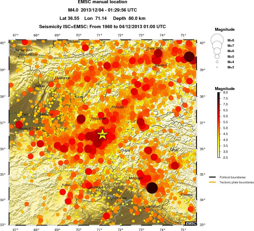 regional magnitude historical seismicity