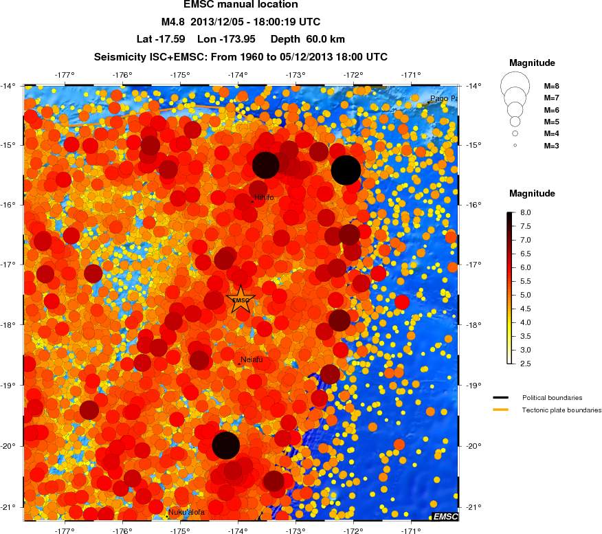 regional magnitude historical seismicity