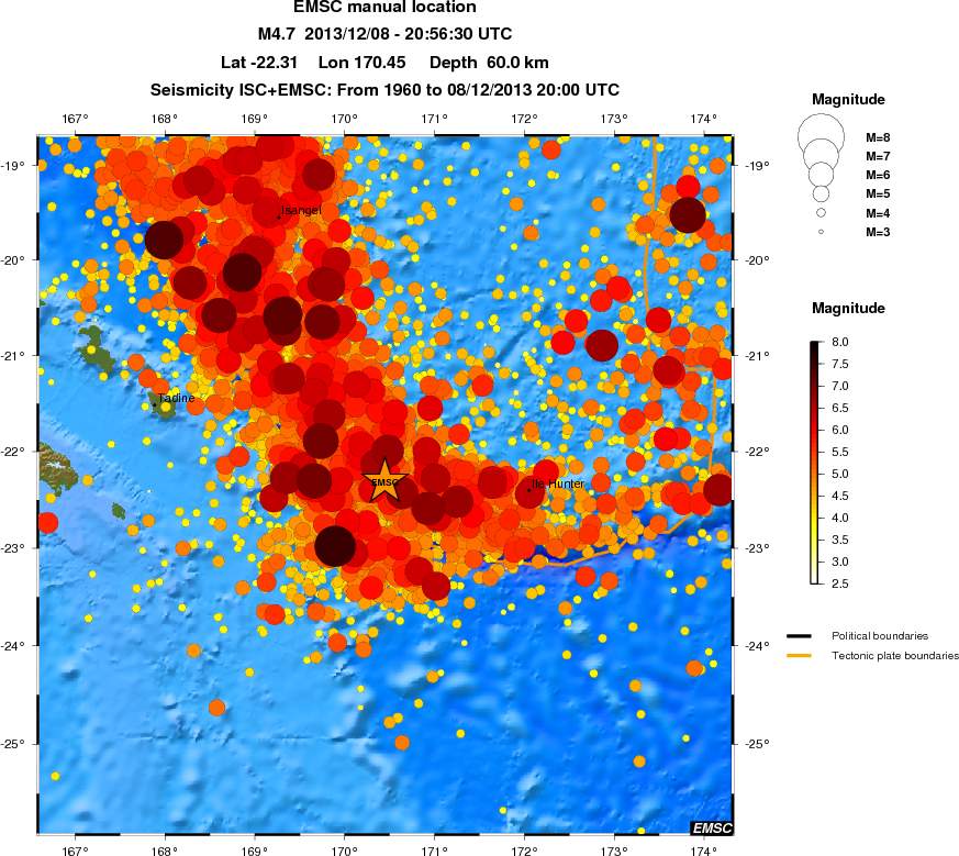 regional magnitude historical seismicity