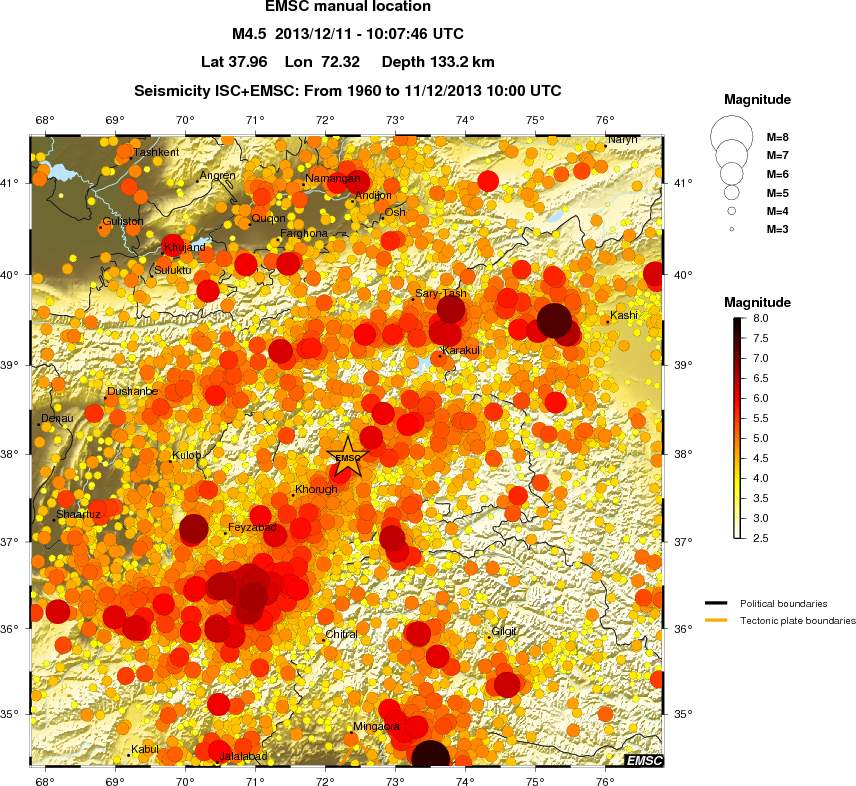 regional magnitude historical seismicity