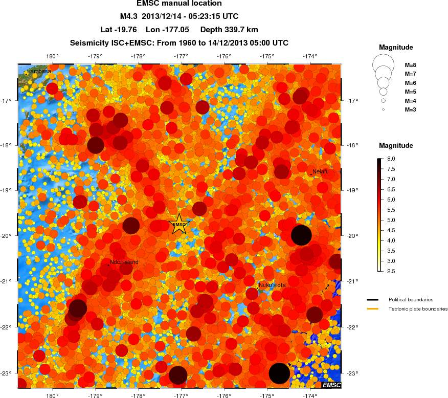 regional magnitude historical seismicity