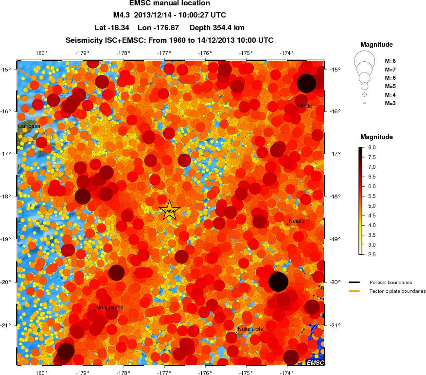 regional magnitude historical seismicity