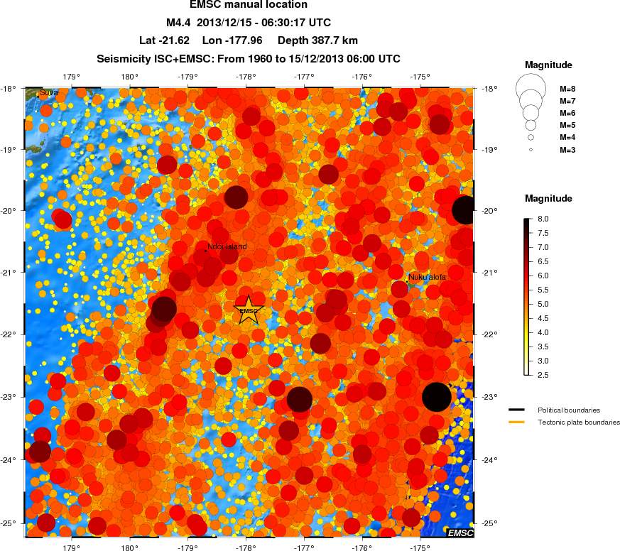 regional magnitude historical seismicity