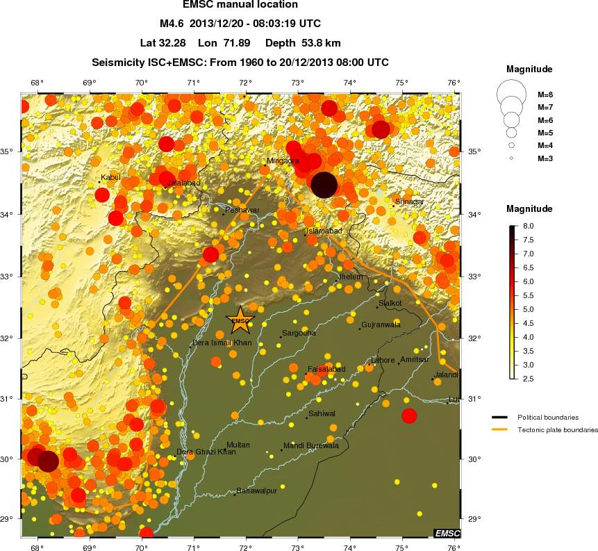 regional magnitude historical seismicity