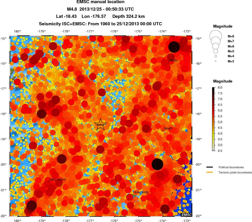 regional magnitude historical seismicity