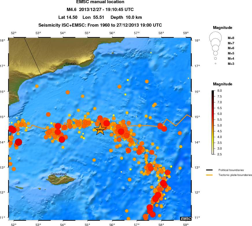 regional magnitude historical seismicity