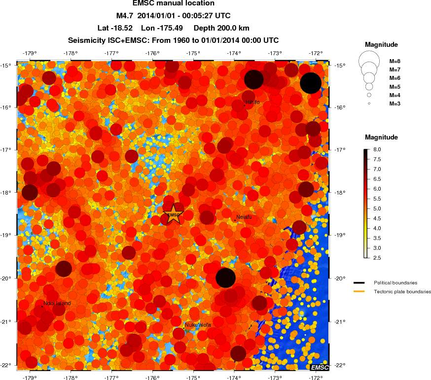 regional magnitude historical seismicity