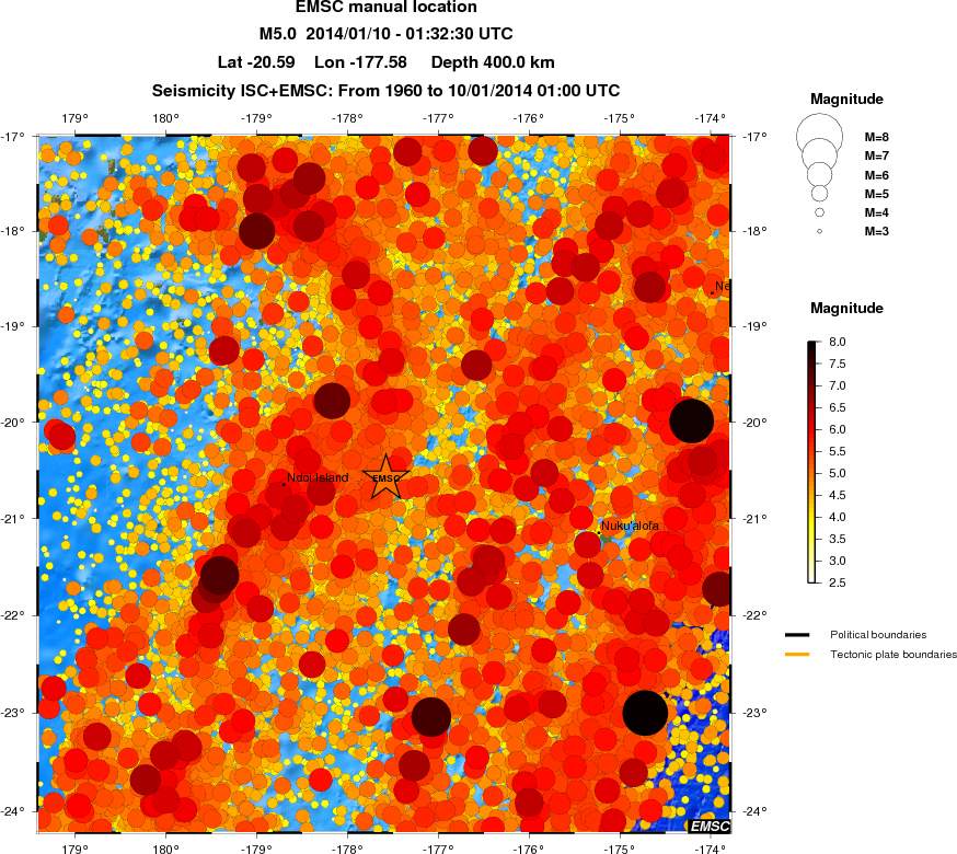 regional magnitude historical seismicity