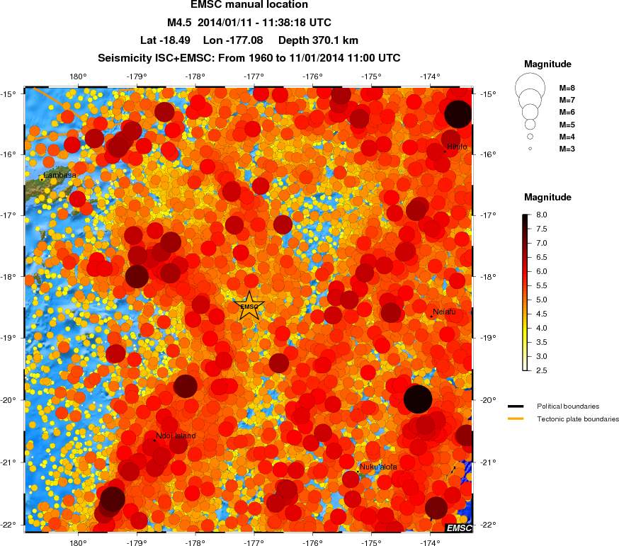 regional magnitude historical seismicity