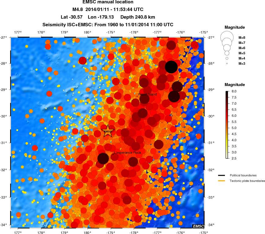 regional magnitude historical seismicity