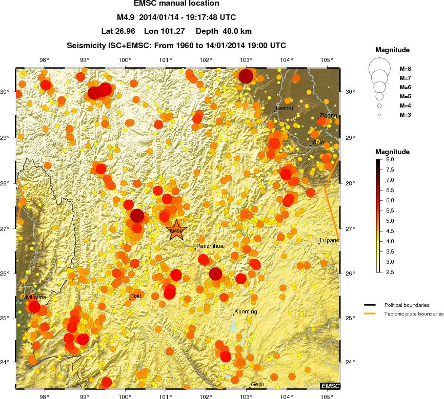 regional magnitude historical seismicity