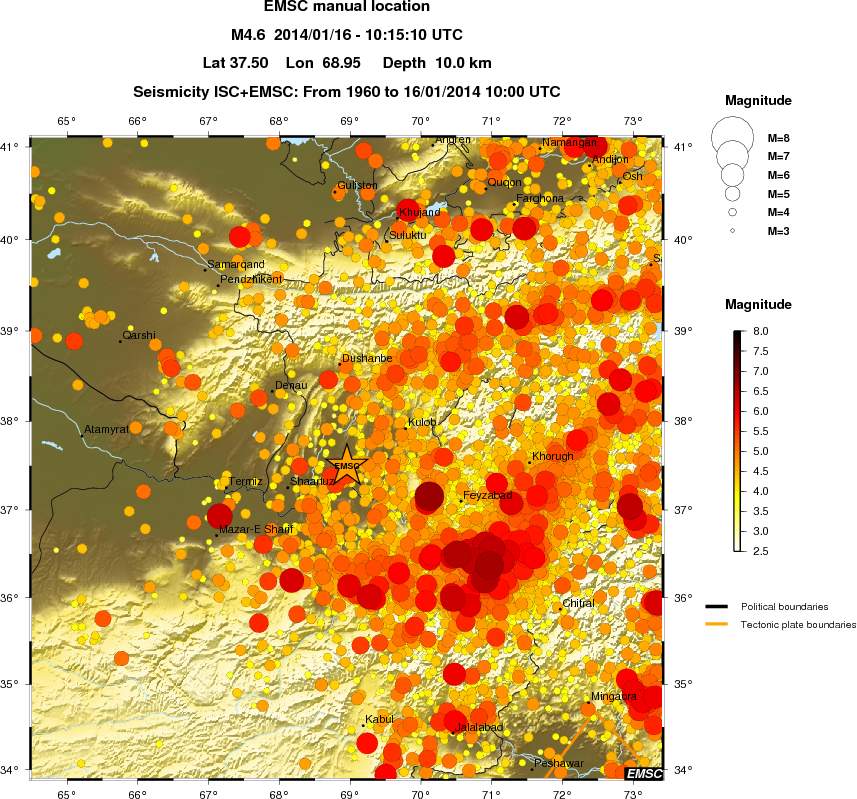 regional magnitude historical seismicity