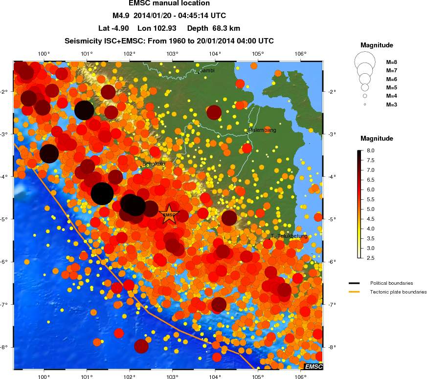 regional magnitude historical seismicity
