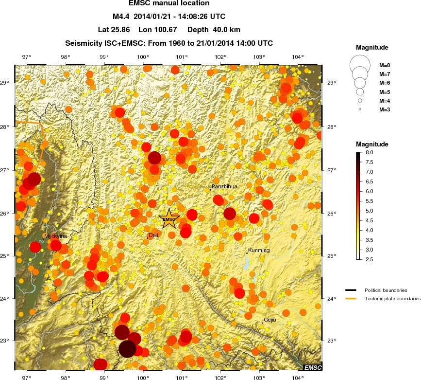 regional magnitude historical seismicity