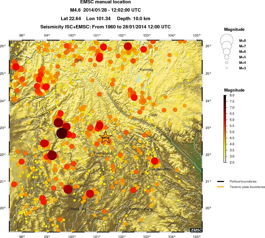regional magnitude historical seismicity