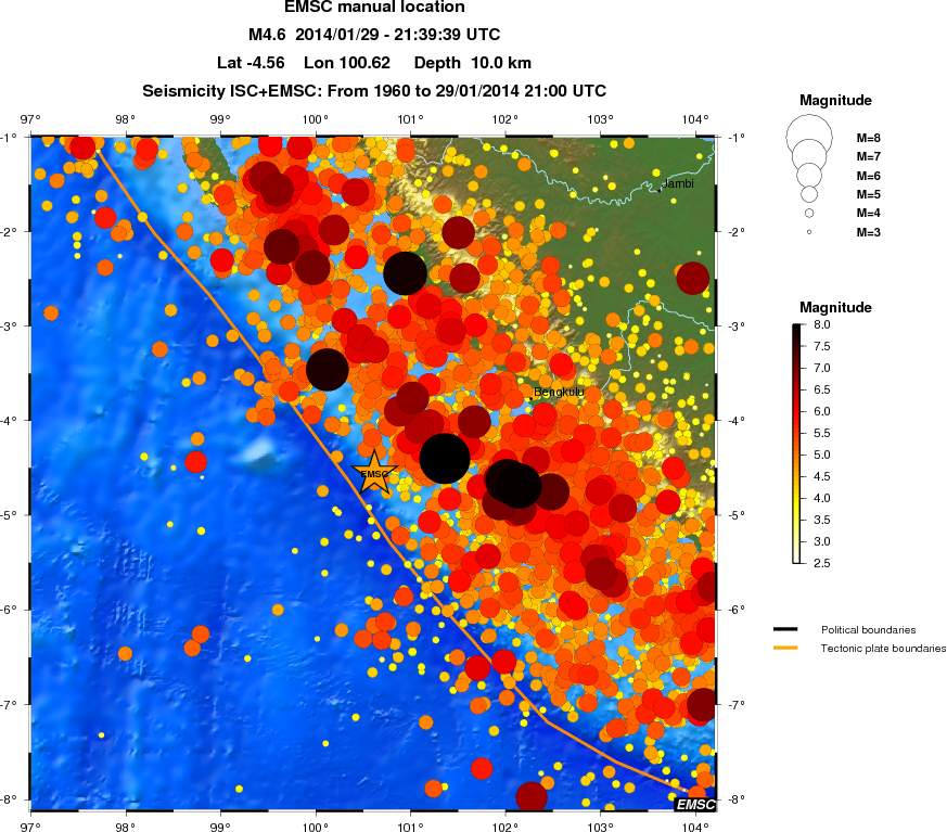 regional magnitude historical seismicity