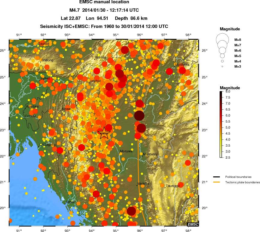 regional magnitude historical seismicity