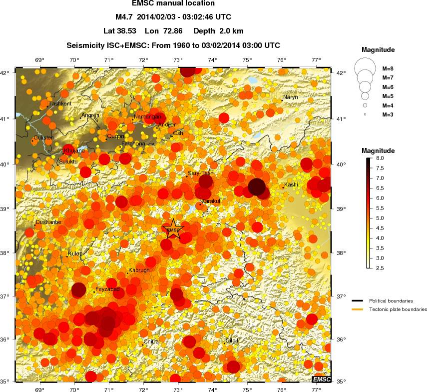 regional magnitude historical seismicity