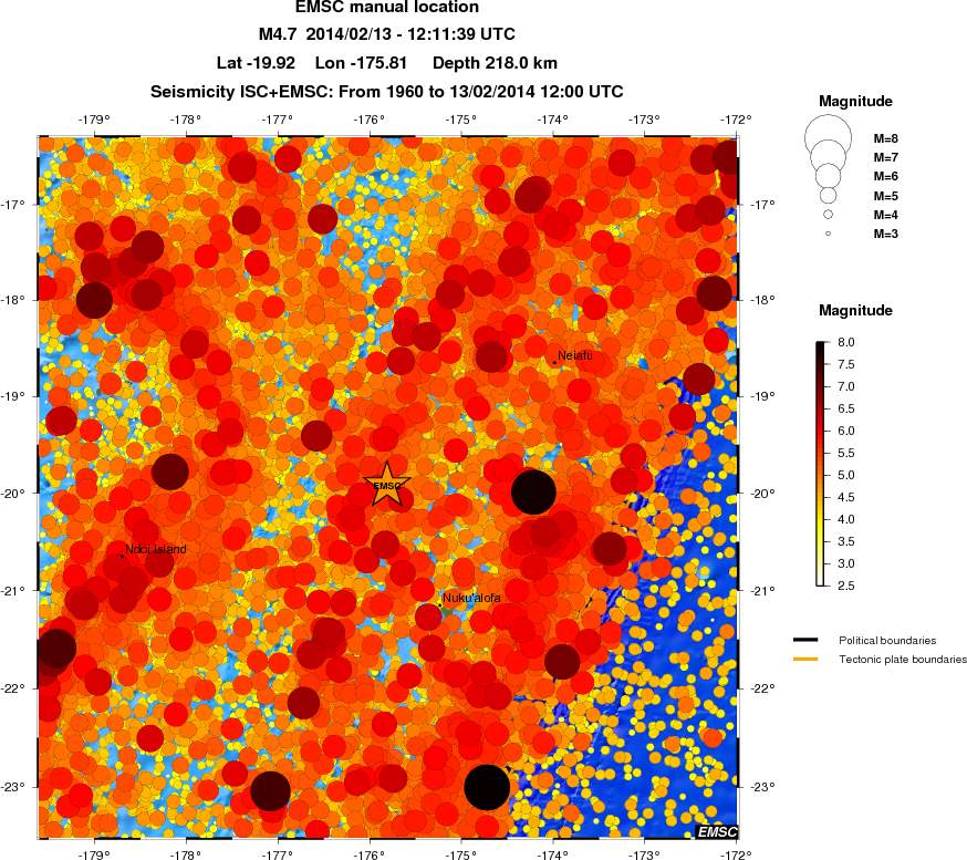 regional magnitude historical seismicity