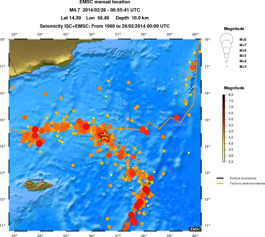 regional magnitude historical seismicity