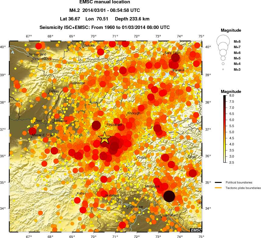 regional magnitude historical seismicity