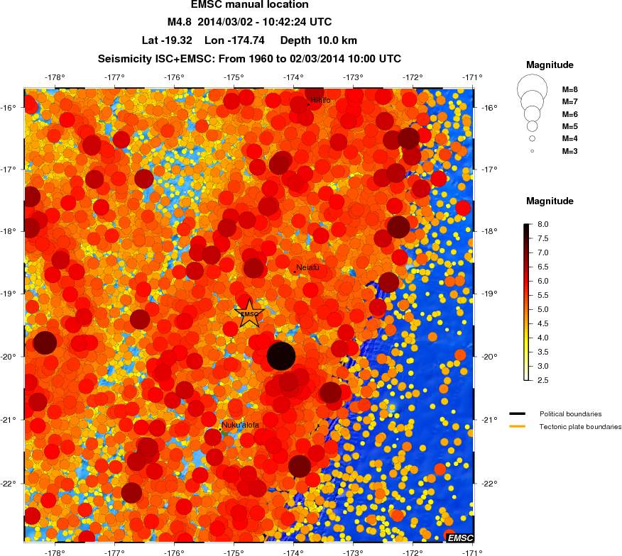 regional magnitude historical seismicity